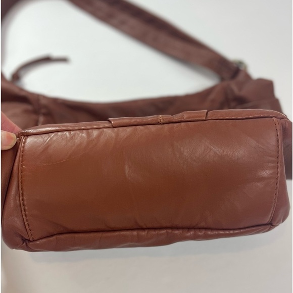 SCARLETON Faux Leather Crescent Shoulder Hobo Bag Boho Cocoa Brown - Picture 5 of 12